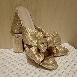 Lulus Gold Heels 3.5" Sandals Sz 8.5